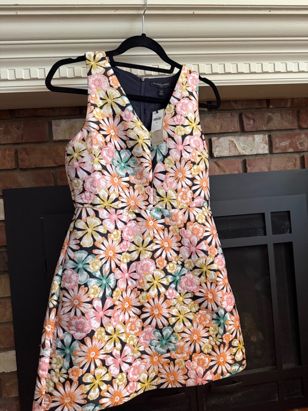 Banana Republic Floral Sleeveless Mini Dress in Pink, Orange, Yellow, Green